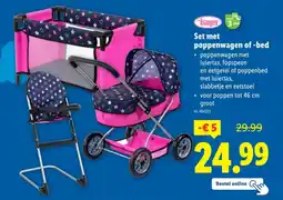 Lidl Set met Poppenwagen of Bed aanbieding