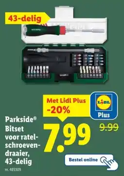 Lidl Parkside Bitset voor Ratelschroevendraaier aanbieding