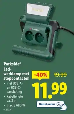 Lidl Parkside Led werklamp Stopcontacten aanbieding