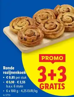 Lidl Ronde Rozijnenkoek aanbieding