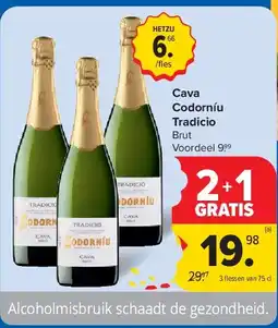 Carrefour Cava Codorníu Tradicio aanbieding