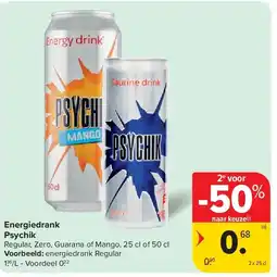 Carrefour Energiedrank Psychik aanbieding