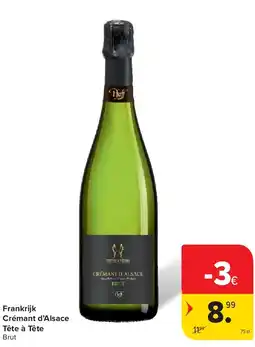 Carrefour Frankrijk Crémant d’Alsace Tête à Tête aanbieding