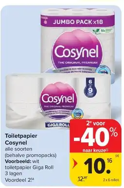 Carrefour Toiletpapier Cosynel aanbieding