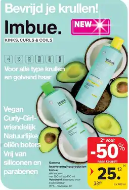 Carrefour Gamma haarverzorgingsproducten Imbue aanbieding