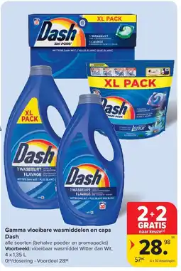 Carrefour Gamma vloeibare wasmiddelen en caps Dash aanbieding