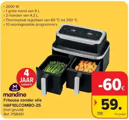 Carrefour Friteuse zonder olie HAF10LCOMBO-25 aanbieding