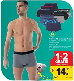 Carrefour Set van 3 boxers voor heren aanbieding