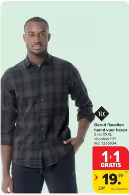 Carrefour Geruit fl anellen hemd voor heren aanbieding