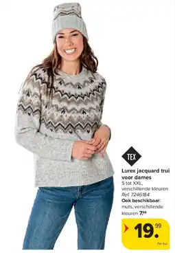 Carrefour Lurex jacquard trui voor dames aanbieding