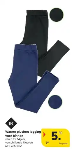 Carrefour Warme pluchen legging voor binnen aanbieding
