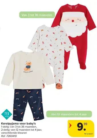 Carrefour Kerstpyjama voor baby’s aanbieding