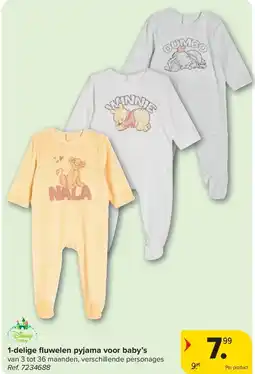 Carrefour 1-delige fl uwelen pyjama voor baby’s aanbieding