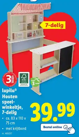 Lidl Lupilu Houten Speelwinkeltje aanbieding
