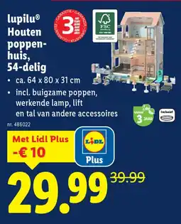Lidl Lupilu Houten Poppenhuis aanbieding