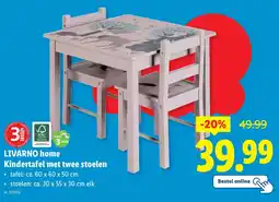 Lidl Livarno Home Kindertafel met Twee Stoelen aanbieding