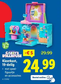 Lidl Gabby's Dollhouse Kleerkast aanbieding