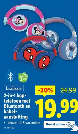 Lidl Lexibook 2-in-1 Koptelefoon met Bluetooth en Kabel Aansluiting aanbieding