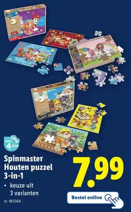 Lidl Spinmaster Houten puzzel 3-in-1 aanbieding
