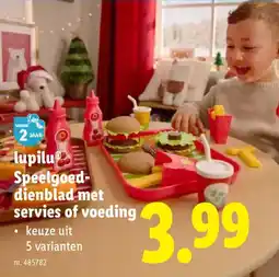 Lidl Lupilu Speelgoed Dienblad met servies of voeding aanbieding