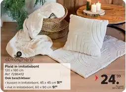 Carrefour Plaid in imitatiebont 120 x 160 cm aanbieding