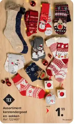 Carrefour Assortiment kerstondergoed en -sokken aanbieding