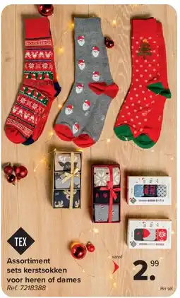 Carrefour Assortiment sets kerstsokken voor heren of dames aanbieding
