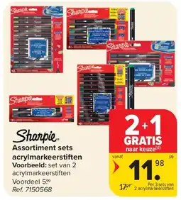 Carrefour Assortiment sets acrylmarkeerstiften aanbieding