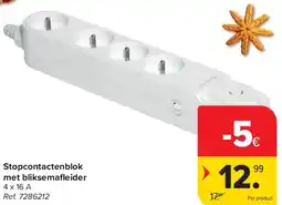 Carrefour Stopcontactenblok met bliksemafl eider 4 x 16 A aanbieding