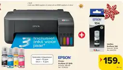 Carrefour EPSON Printer EcoTank ET-1810 + EPSON Inktfles EcoTank 104 aanbieding