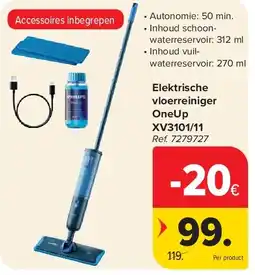 Carrefour Elektrische vloerreiniger OneUp XV3101/11 aanbieding