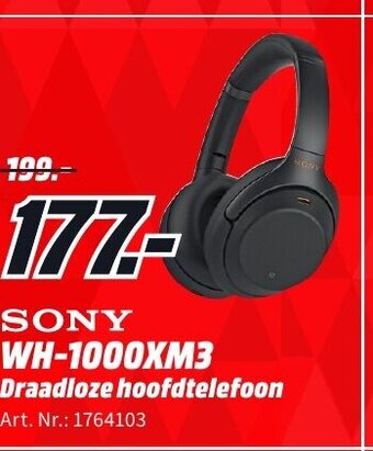 MediaMarkt Sony WH-1000xm3 Draadloze hoofdtelefoon aanbieding
