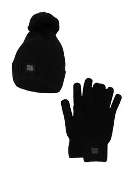 Decathlon Dames Winter Thermo Set - Muts + Handschoenen - Zwart aanbieding