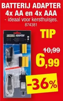 Hubo Batterij adapter 4 AA/AAA aanbieding
