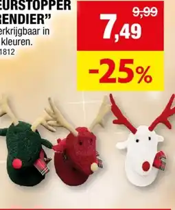 Hubo Kerst deurstopper rendier beschikbaar in 3 modellen aanbieding
