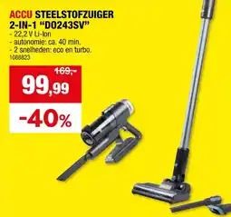 Hubo DOMO DO243SV 2-in-1 draadloze steelstofzuiger zonder zak 22,2V aanbieding