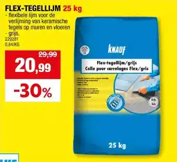 Hubo Knauf Flex tegellijm 25kg grijs aanbieding