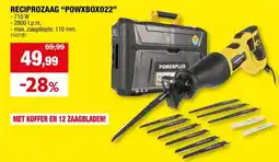 Hubo Powerplus POWXBOX022 reciprozaag 710W + 12 accessoires aanbieding