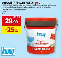 Hubo Knauf voegpasta Filler 10L wit aanbieding
