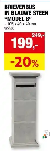 Hubo BRIEVENBUS IN BLAUWE STEEN MODEL 8 aanbieding