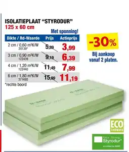 Hubo Styrodur 3000 CS isolatieplaat XPS 125x60x6 cm R1,8 aanbieding