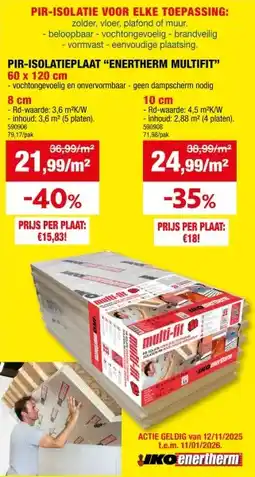 Hubo Iko Enertherm Multi-Fit isolatieplaat 120x60x8 cm R3,6 3,6m² aanbieding