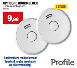 Hubo Profile optische rookmelder duopack + batterij aanbieding