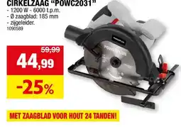 Hubo Powerplus EG POWC2031 cirkelzaag 1200W 185mm aanbieding