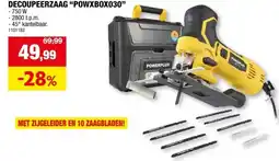 Hubo Powerplus POWXBOX030 decoupeerzaag 750W + 10 zaagbladen aanbieding