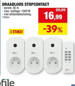 Hubo Profile 3 draadloze stopcontacten met afstandsbediening aanbieding