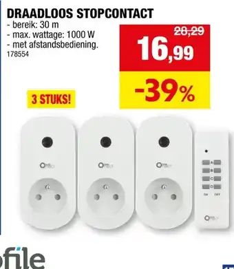 Profile 3 draadloze stopcontacten met afstandsbediening