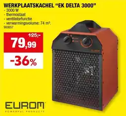 Hubo Eurom EK Delta 3000 elektrische ventilatorkachel 3000W aanbieding