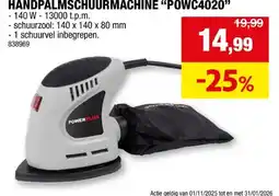 Hubo Powerplus EG POWC40200 handpalmschuurmachine 130W aanbieding