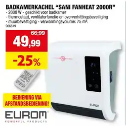 Hubo Eurom Sani-Fanheat warmeluchtblazer 2000W aanbieding